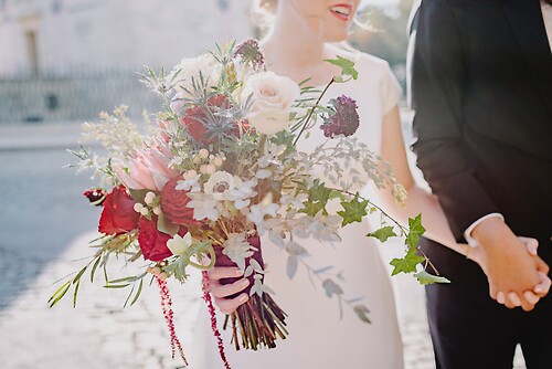 Bridal Bouquet Walking