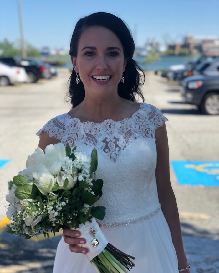 Lucy and Brian - Bride with her bouquet