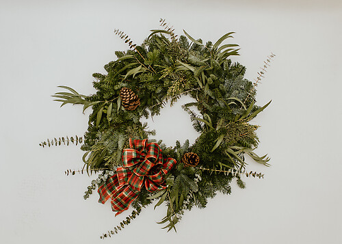 Deluxe Wreath with Plaid Bow