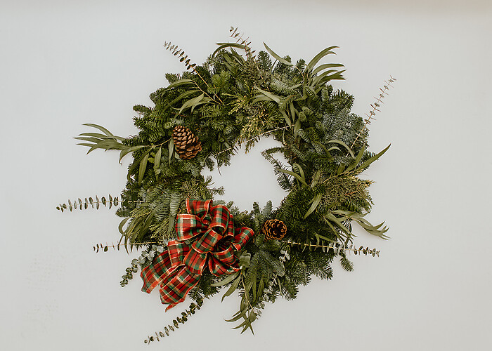 Deluxe Wreath with Plaid Bow